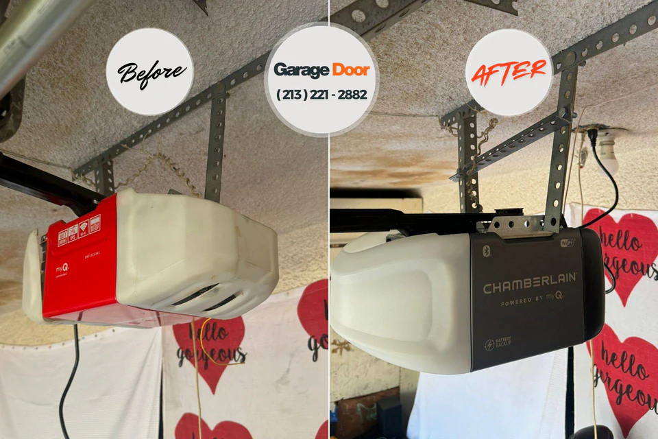 Before and after: garage door repair Mohave Valley, AZ